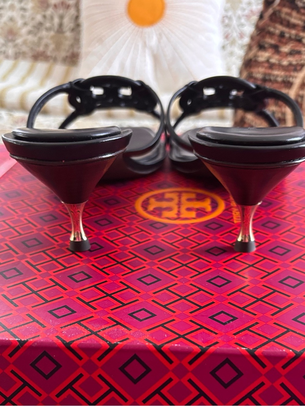 Tory Burch Geo Bombe Kitten Heels. Size 9.5 NEW with Box and Dust Bag. - Picture 6 of 11